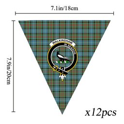 ScotsTee Shop Scottish Walkinshaw Crest Tartan Triangle Flags Tartan Bunting, Pennants (12pcs)