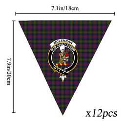 ScotsTee Shop Scottish McLennan Crest Tartan Triangle Flags Tartan Bunting, Pennants (12pcs)