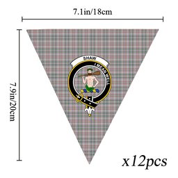 ScotsTee Shop Scottish Shaw Dress Crest Tartan Triangle Flags Tartan Bunting, Pennants (12pcs)