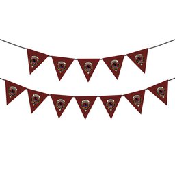 ScotsTee Shop Scottish McDonell of Keppoch Crest Tartan Triangle Flags Tartan Bunting, Pennants (12pcs)