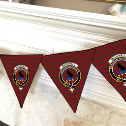 ScotsTee Shop Scottish McDonell of Keppoch Crest Tartan Triangle Flags Tartan Bunting, Pennants (12pcs)