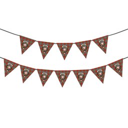 ScotsTee Shop Scottish McFarland Red Ancient Crest Tartan Triangle Flags Tartan Bunting, Pennants (12pcs)