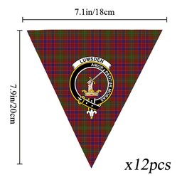 ScotsTee Shop Scottish Lumsden Short Crest Tartan Triangle Flags Tartan Bunting, Pennants (12pcs)