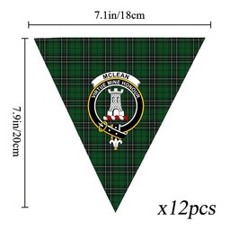 ScotsTee Shop Scottish McLean of Duart Hunting Crest Tartan Triangle Flags Tartan Bunting, Pennants (12pcs)