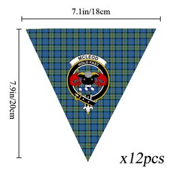 ScotsTee Shop Scottish McLeod of Harris Ancient Crest Tartan Triangle Flags Tartan Bunting, Pennants (12pcs)