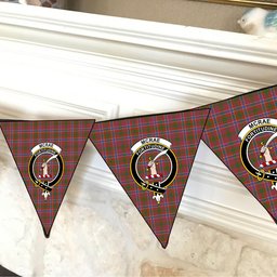 ScotsTee Shop Scottish McRae Red Ancient Crest Tartan Triangle Flags Tartan Bunting, Pennants (12pcs)