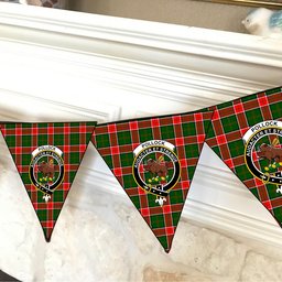 ScotsTee Shop Scottish Pollock Modern Crest Tartan Triangle Flags Tartan Bunting, Pennants (12pcs)