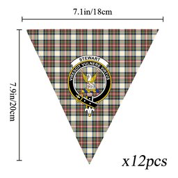 ScotsTee Shop Scottish Stewart Dress Ancient SC Crest Tartan Triangle Flags Tartan Bunting, Pennants (12pcs)