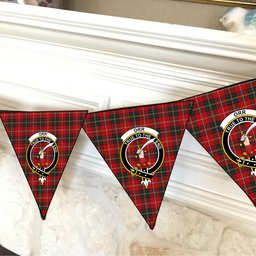 ScotsTee Shop Scottish Orr Senior, Gerald William Crest Tartan Triangle Flags Tartan Bunting, Pennants (12pcs)