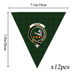 ScotsTee Shop Scottish Skene or Tribe of Mar Crest Tartan Triangle Flags Tartan Bunting, Pennants (12pcs)