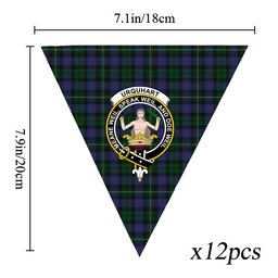ScotsTee Shop Scottish Urquhart Brydone Crest Tartan Triangle Flags Tartan Bunting, Pennants (12pcs)