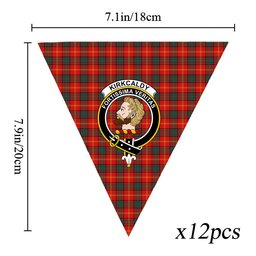 ScotsTee Shop Scottish Kirk Modern Crest Tartan Triangle Flags Tartan Bunting, Pennants (12pcs)