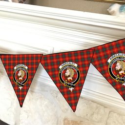 ScotsTee Shop Scottish Kirk Modern Crest Tartan Triangle Flags Tartan Bunting, Pennants (12pcs)