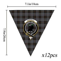ScotsTee Shop Scottish Turnbull, Dress Bruce Crest Tartan Triangle Flags Tartan Bunting, Pennants (12pcs)