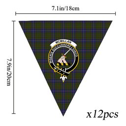 ScotsTee Shop Scottish McMillan Hunting Modern Crest Tartan Triangle Flags Tartan Bunting, Pennants (12pcs)
