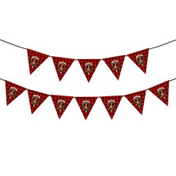 ScotsTee Shop Scottish Wallace Hunting - Red Crest Tartan Triangle Flags Tartan Bunting, Pennants (12pcs)