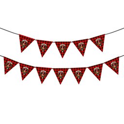 ScotsTee Shop Scottish Wallace Hunting Red Crest Tartan Triangle Flags Tartan Bunting, Pennants (12pcs)