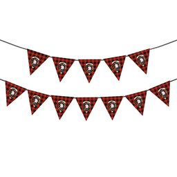 ScotsTee Shop Scottish Ramsay of Dalhousie (Ramsay Red) Ancient Crest Tartan Triangle Flags Tartan Bunting, Pennants (12pcs)