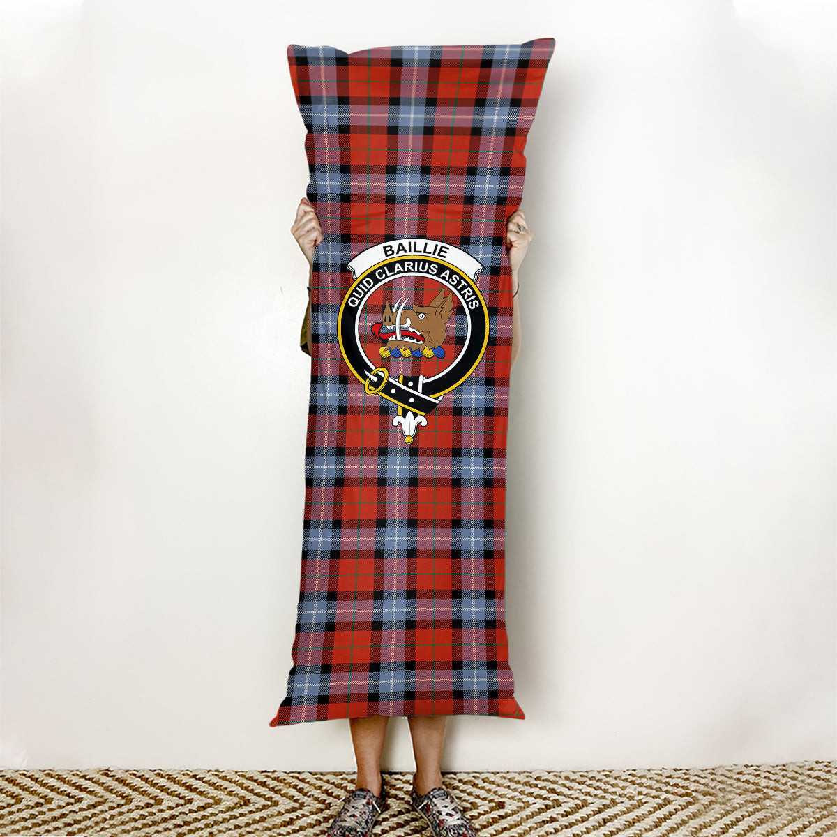 ScotsTee Shop Scottish Baillie of Polkemmet Red Ancient Crest Tartan Body Pillow