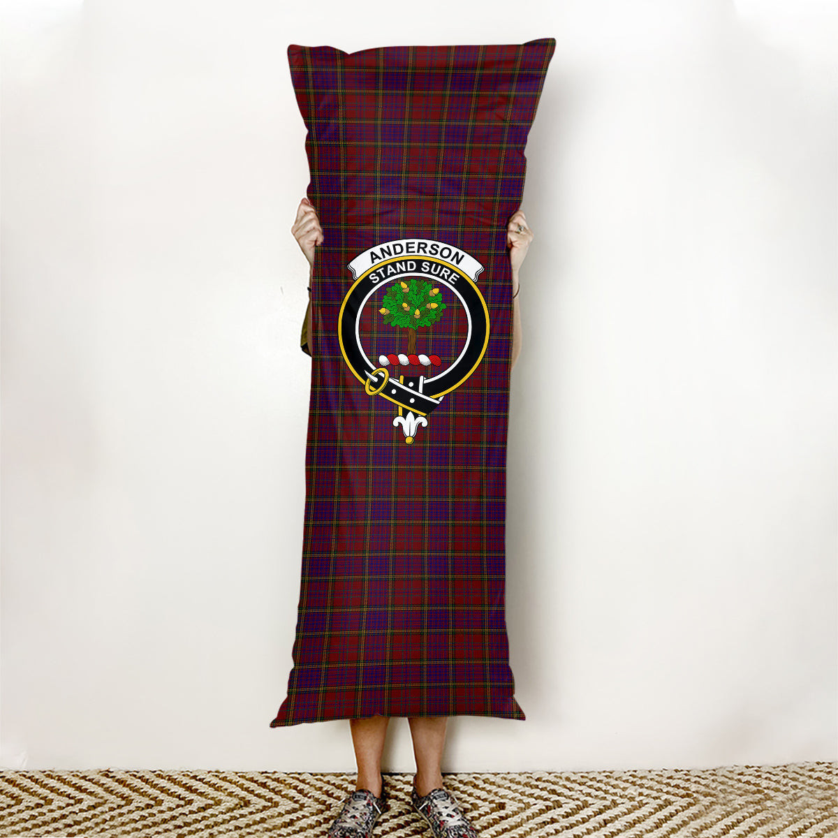 ScotsTee Shop Scottish Anderson of Kinnedear Red Crest Tartan Body Pillow