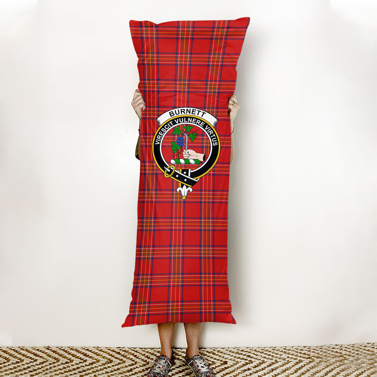 ScotsTee Shop Scottish Burnett of Leys Modern Crest Tartan Body Pillow