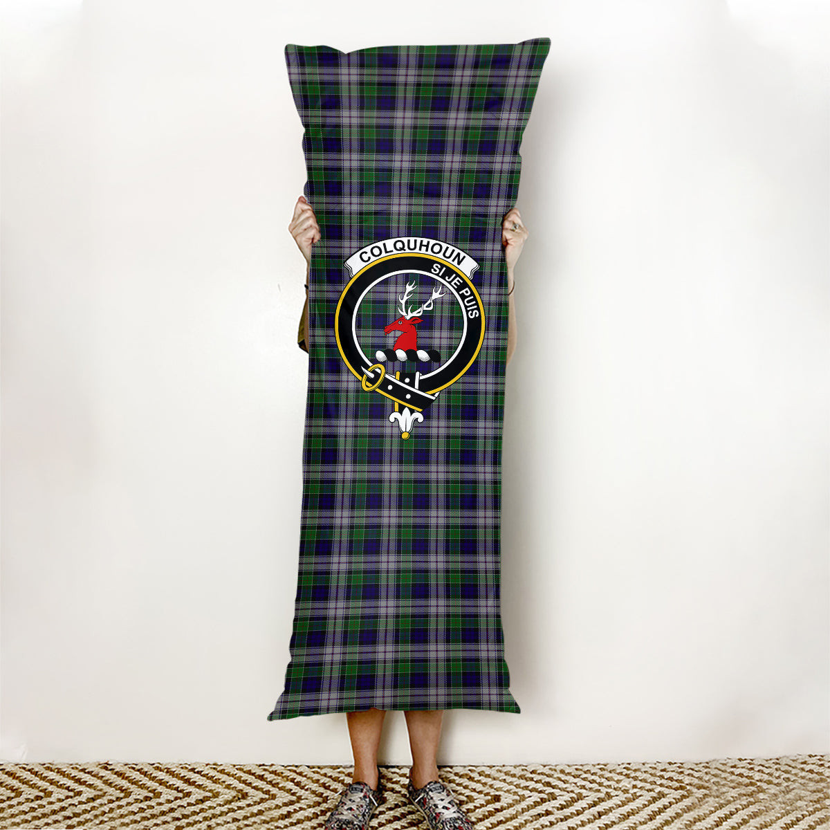 ScotsTee Shop Scottish Colquhoun Dress Crest Tartan Body Pillow