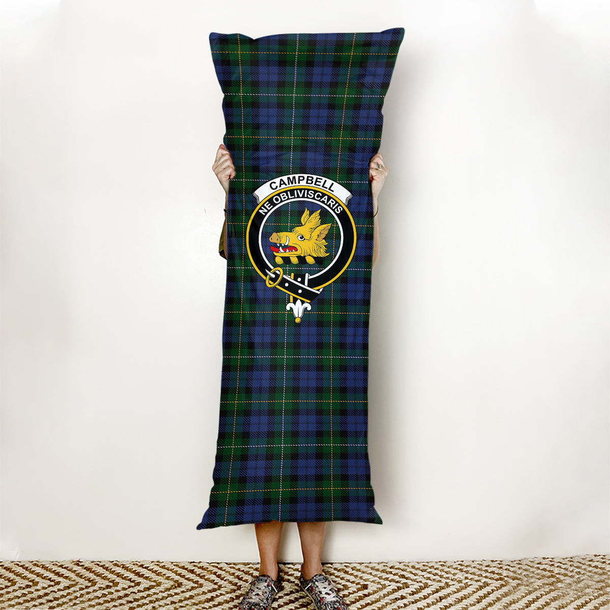 ScotsTee Shop Scottish Campbell of Loudoun Crest Tartan Body Pillow