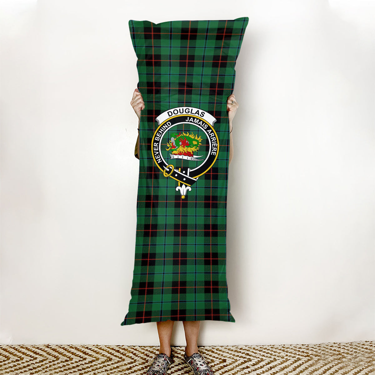 ScotsTee Shop Scottish Douglas Black Ancient Crest Tartan Body Pillow