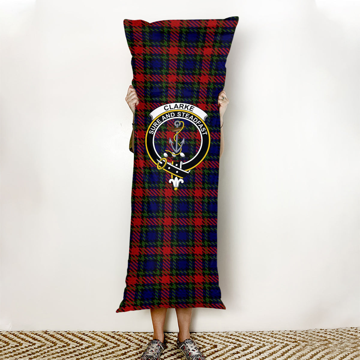 ScotsTee Shop Scottish Clarke Red Crest Tartan Body Pillow