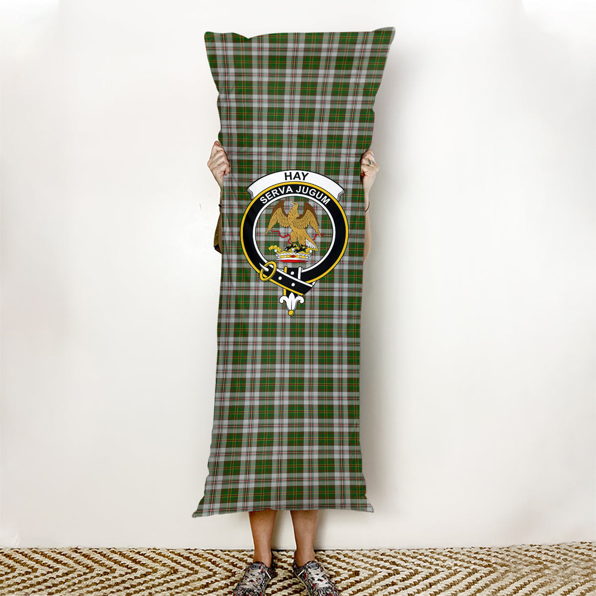 ScotsTee Shop Scottish Hay White Dress Crest Tartan Body Pillow