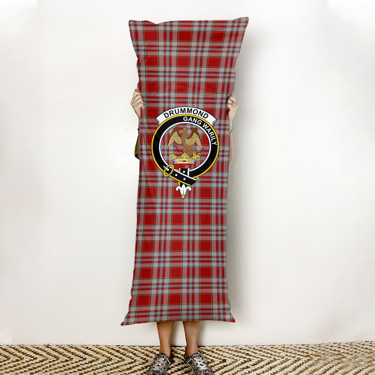 ScotsTee Shop Scottish Drummond of Perth Dress 3 Crest Tartan Body Pillow