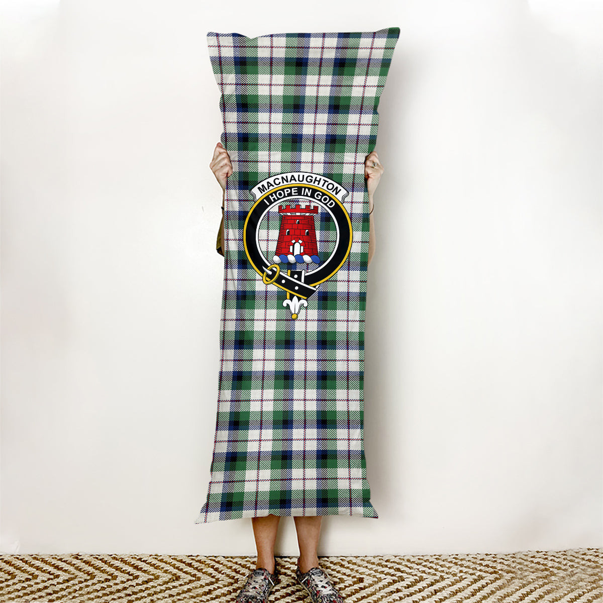 ScotsTee Shop Scottish MacNaughton Dress Modern Crest Tartan Body Pillow