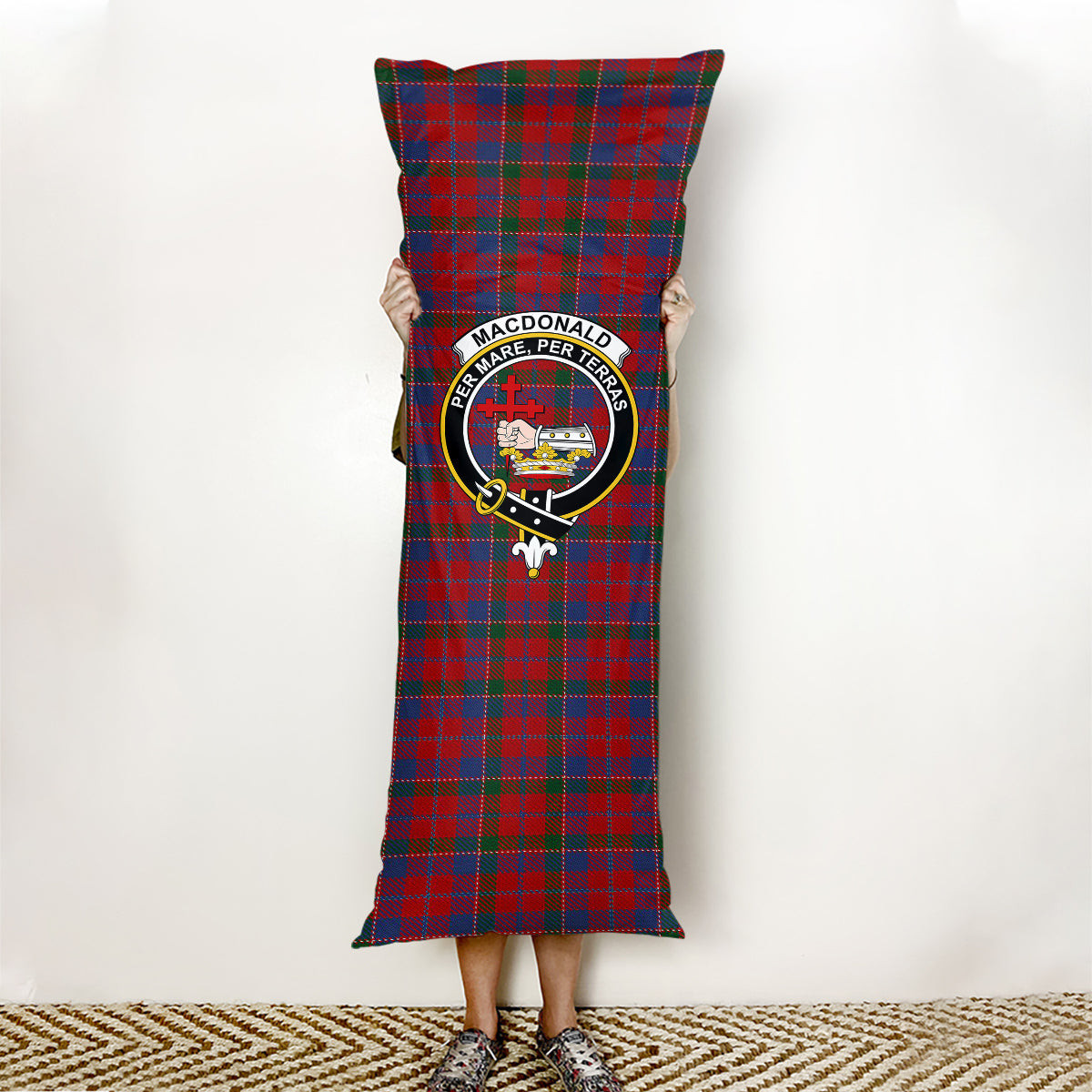 ScotsTee Shop Scottish MacDonald of Glenaladale Crest Tartan Body Pillow
