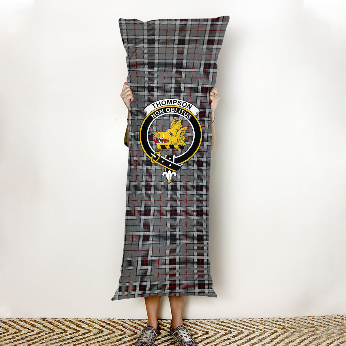 ScotsTee Shop Scottish Thompson Grey Dress Crest Tartan Body Pillow