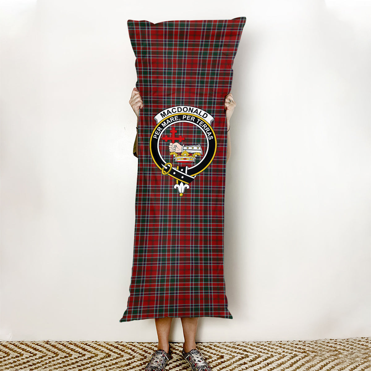 ScotsTee Shop Scottish MacDonald of Lochmaddy Crest Tartan Body Pillow