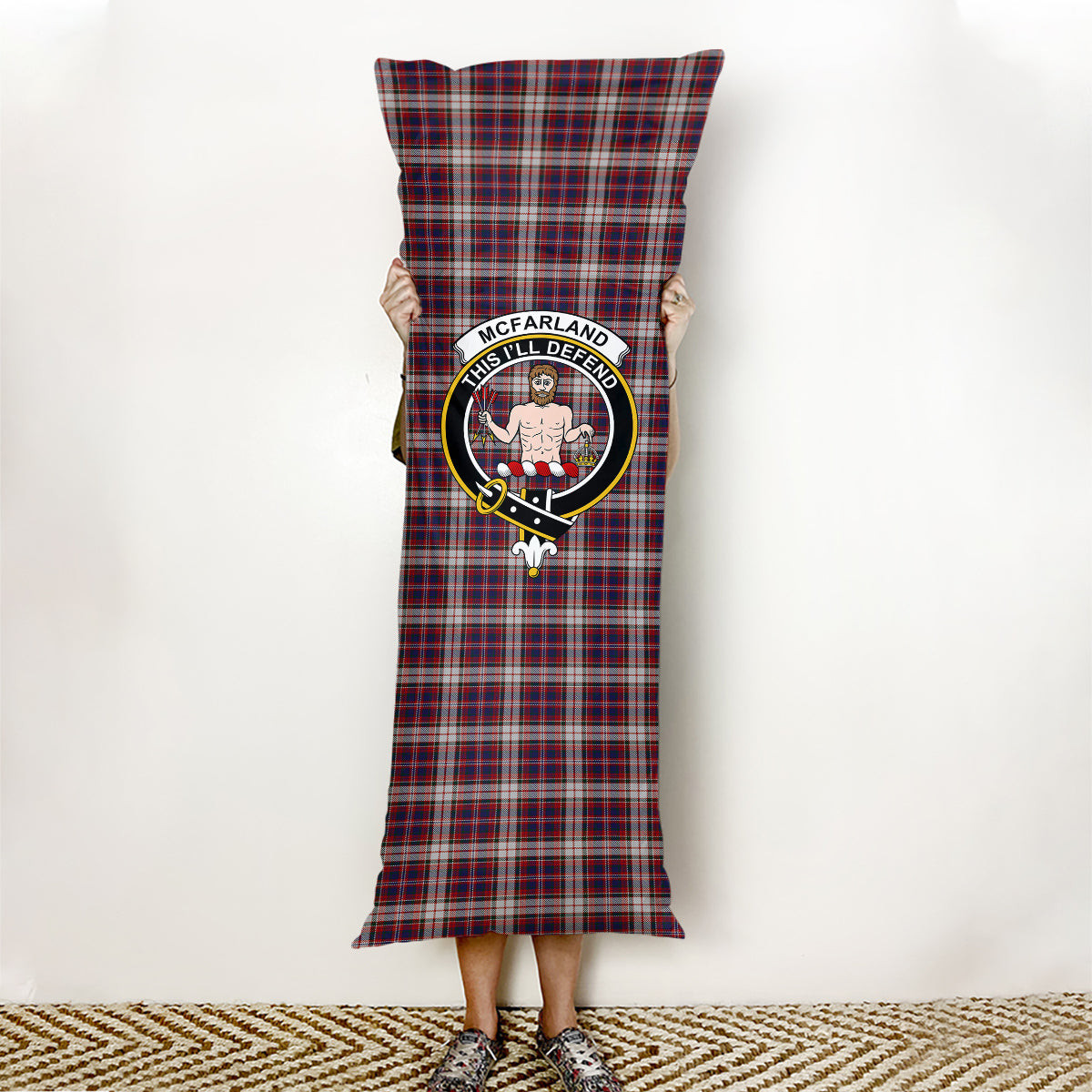 ScotsTee Shop Scottish McFarland Dress Crest Tartan Body Pillow