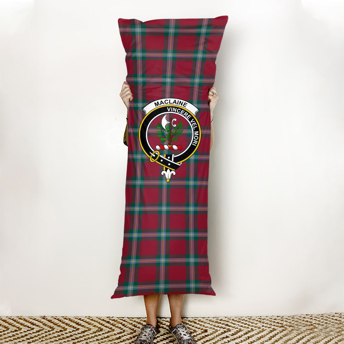 ScotsTee Shop Scottish MacLaine of Loch Buie Modern Crest Tartan Body Pillow