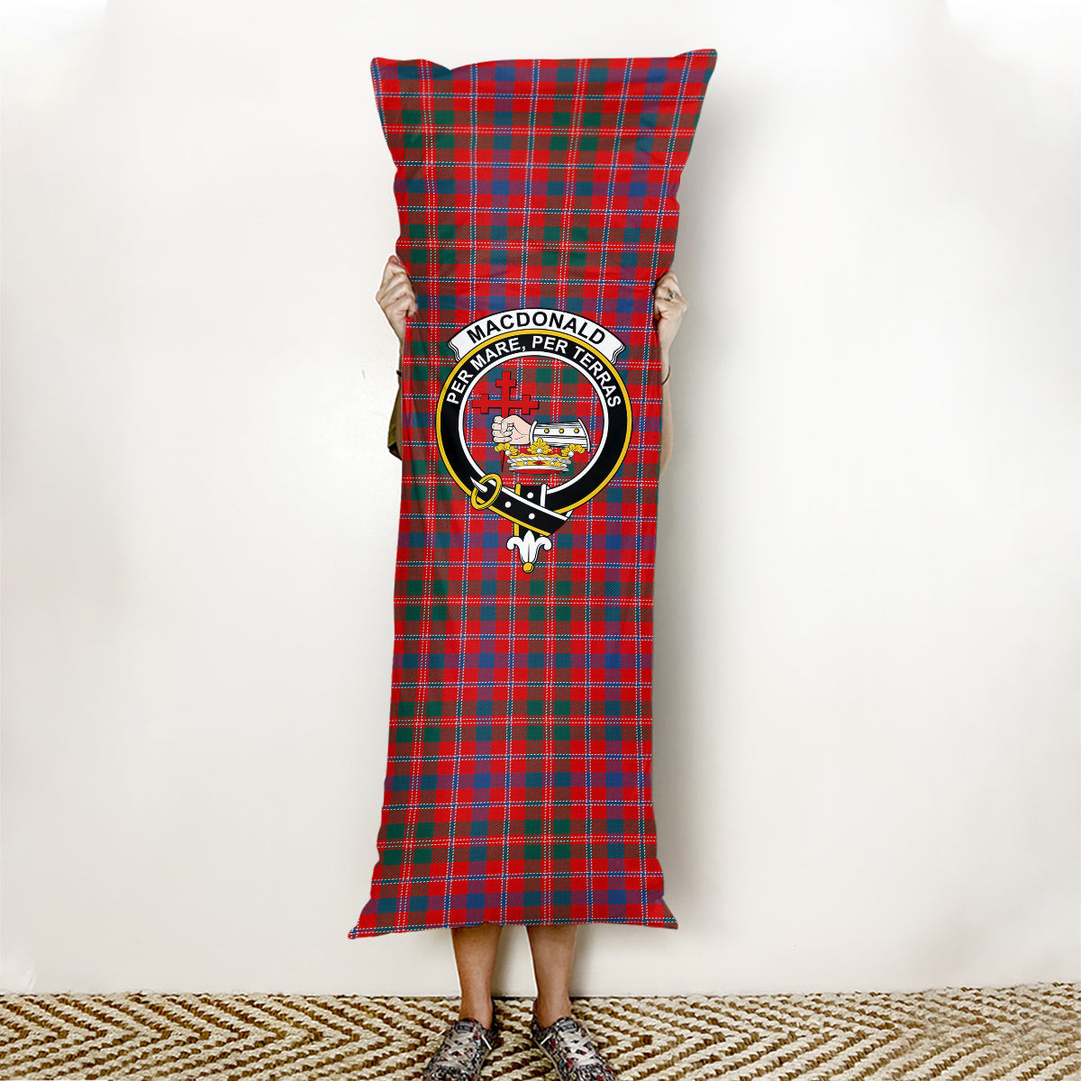 ScotsTee Shop Scottish MacDonald of Glenaladale Modern Crest Tartan Body Pillow