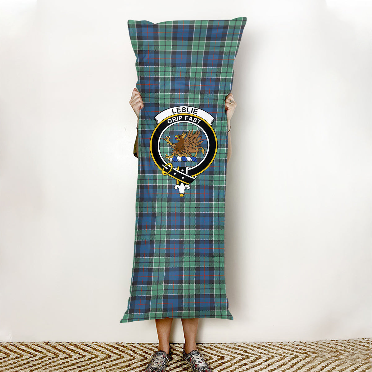 ScotsTee Shop Scottish Leslie Hunting Ancient SC Crest Tartan Body Pillow