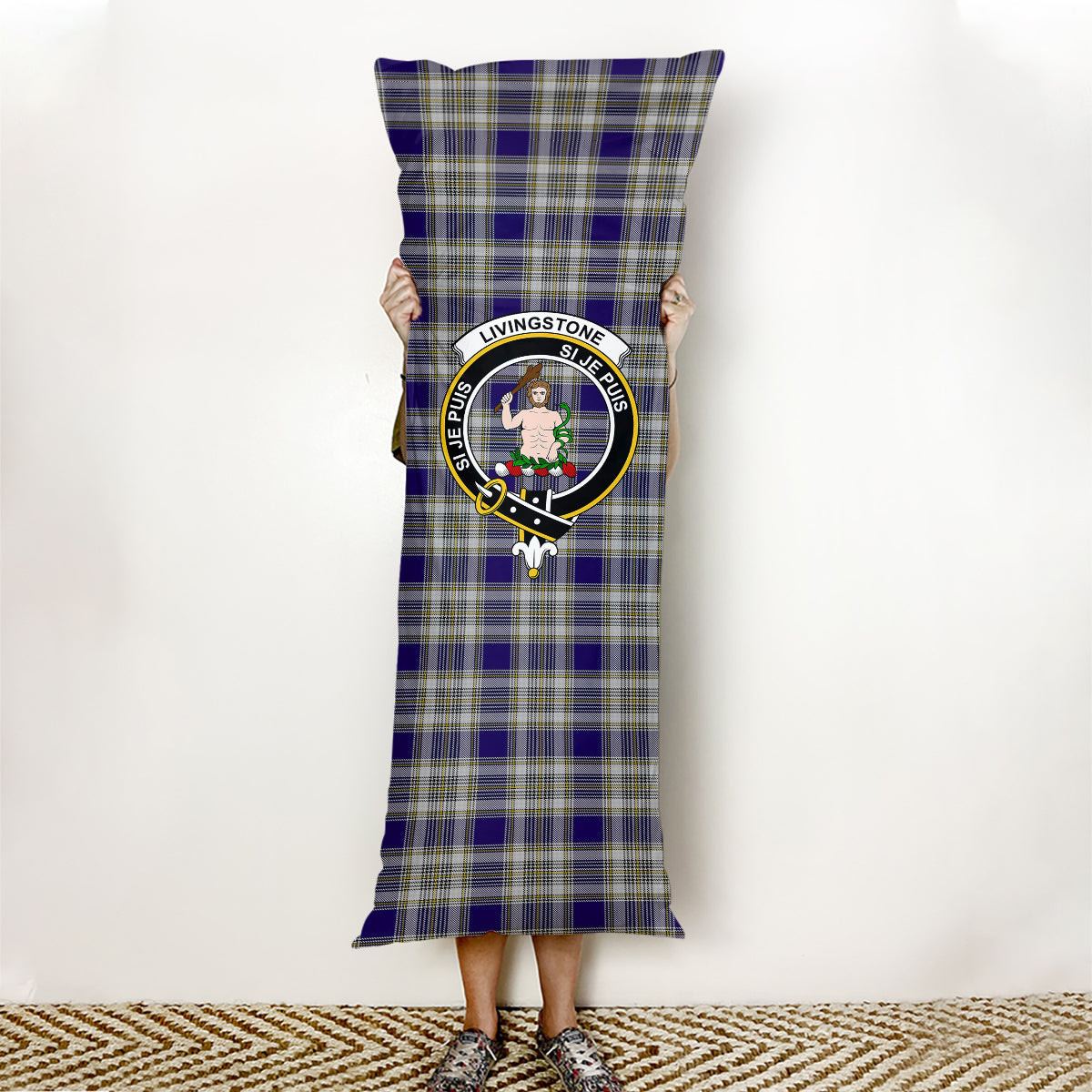 ScotsTee Shop Scottish Livingstone Dress Crest Tartan Body Pillow