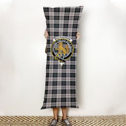 ScotsTee Shop Scottish MacPherson of Cluny Black and White Crest Tartan Body Pillow