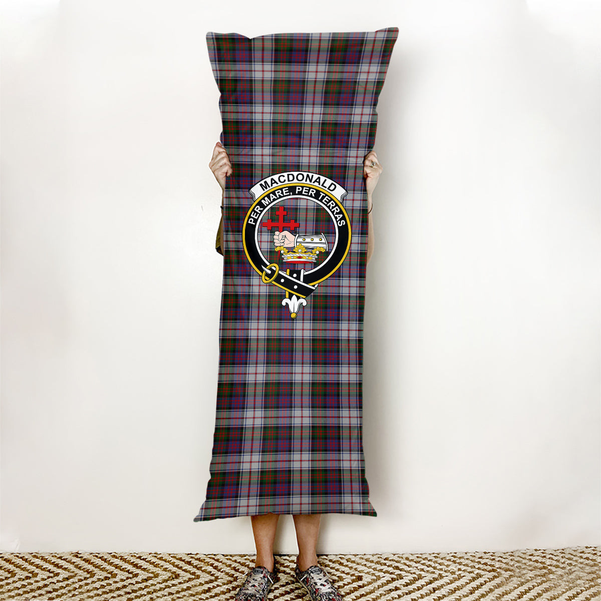 ScotsTee Shop Scottish MacDonald Dress Modern Crest Tartan Body Pillow