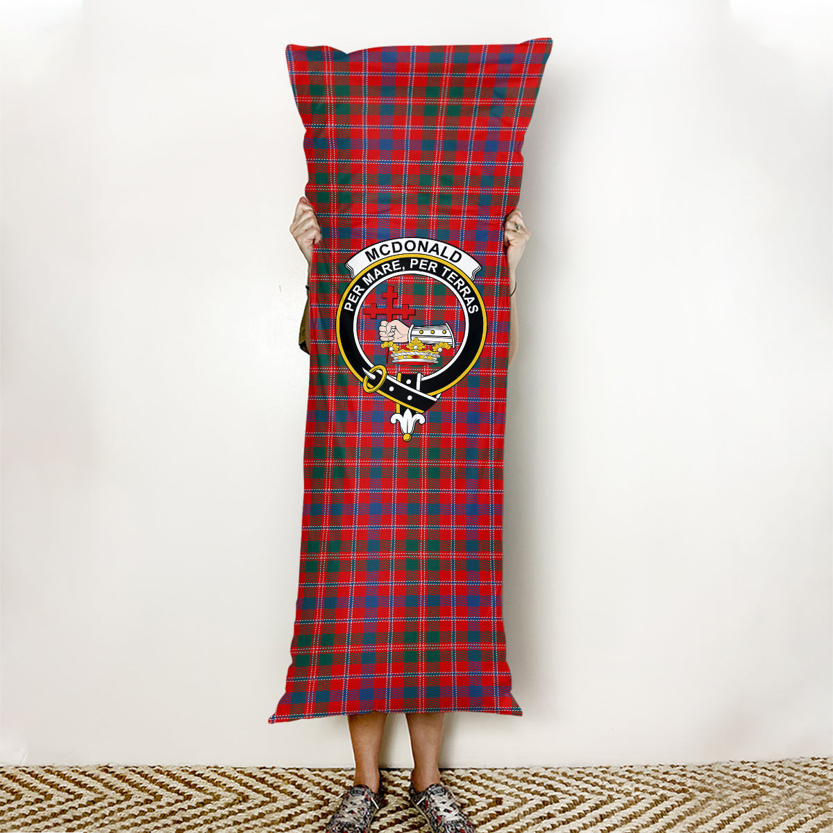ScotsTee Shop Scottish McDonald of Glenaladale Modern Crest Tartan Body Pillow