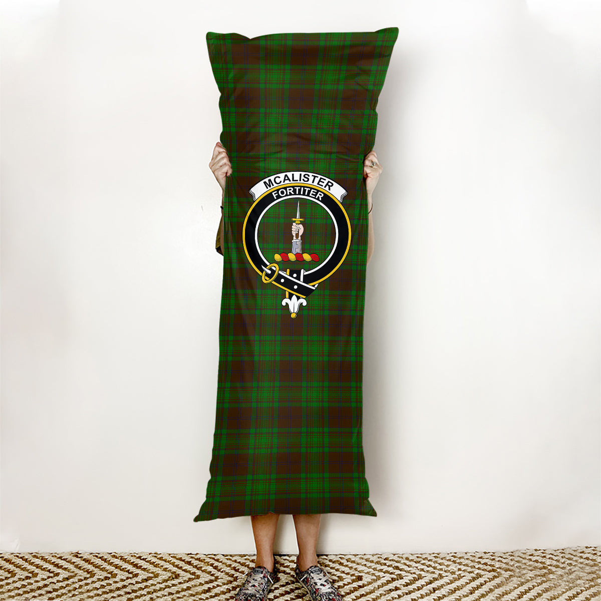 ScotsTee Shop Scottish McAlister of Glenbarr Hunting Crest Tartan Body Pillow