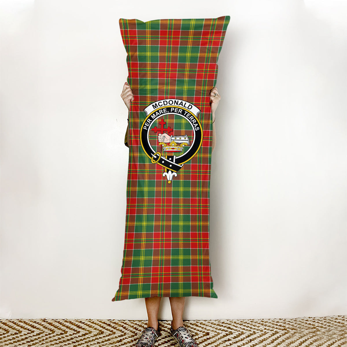 ScotsTee Shop Scottish McDonald of Kingsburgh Modern Crest Tartan Body Pillow