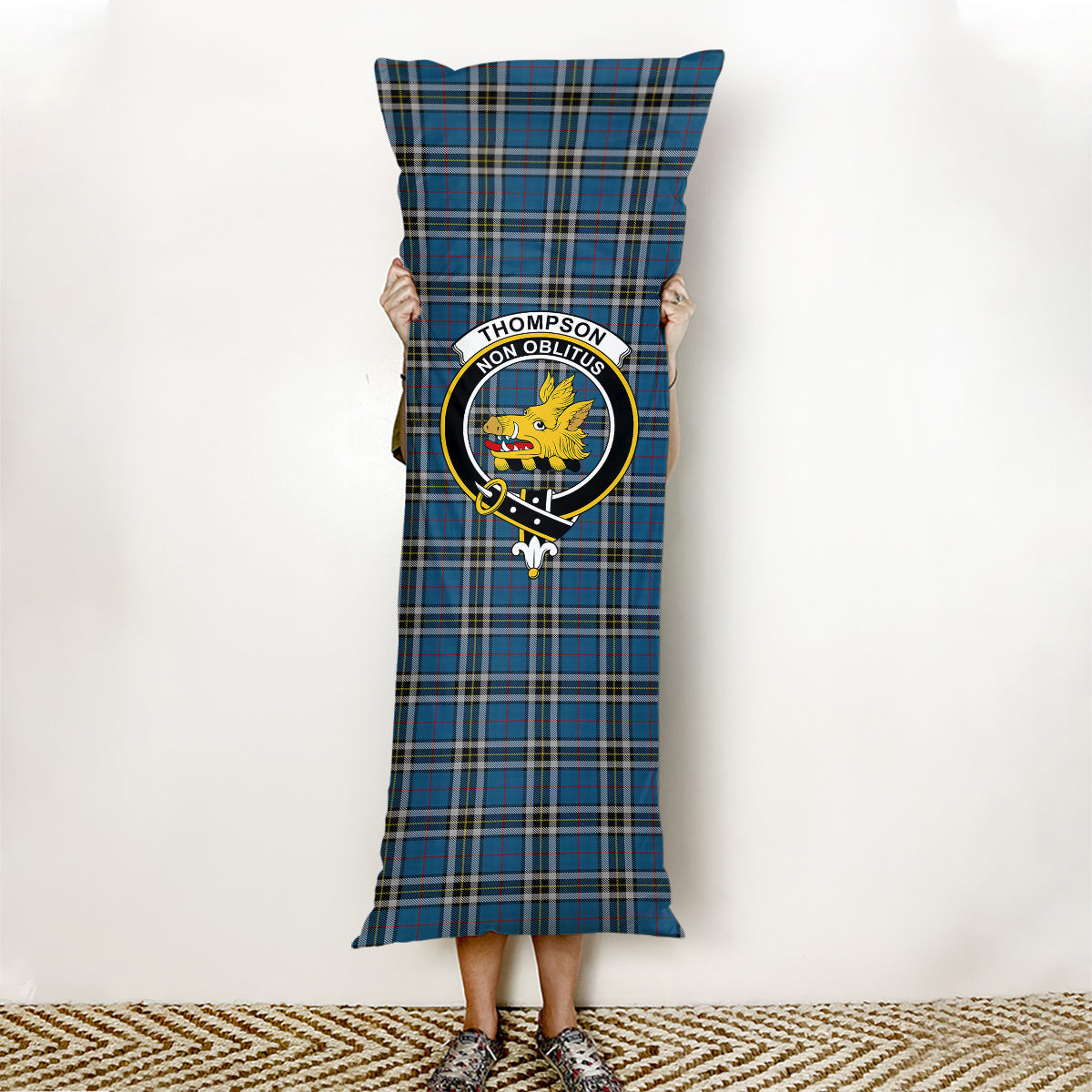 ScotsTee Shop Scottish Thompson Society Dress Blue Crest Tartan Body Pillow
