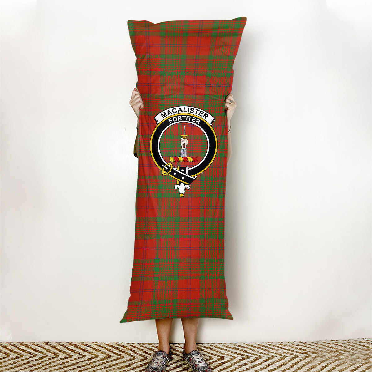 ScotsTee Shop Scottish MacAlister of Glenbarr Ancient Crest Tartan Body Pillow