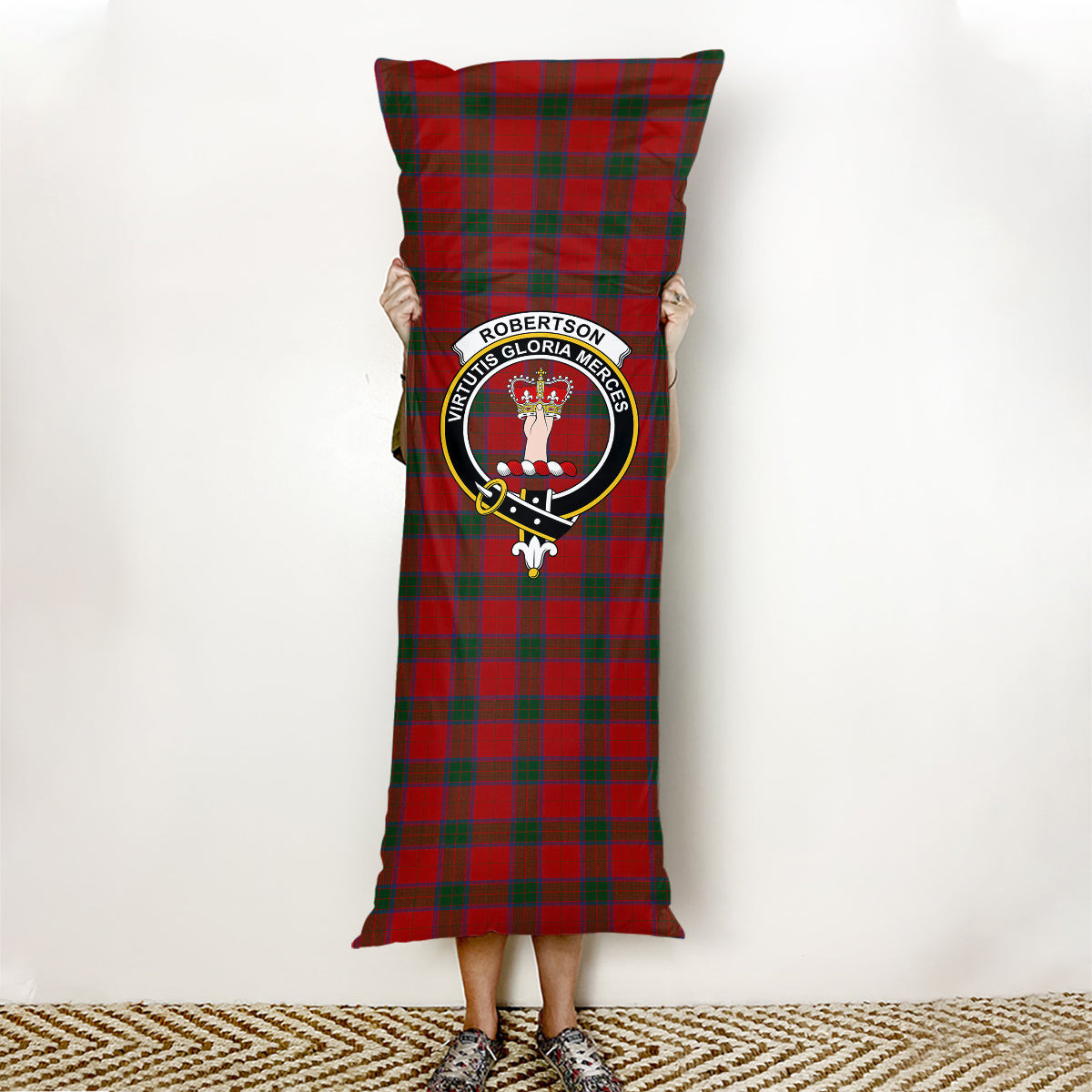 ScotsTee Shop Scottish Robertson Vestiarium Scoticum Crest Tartan Body Pillow