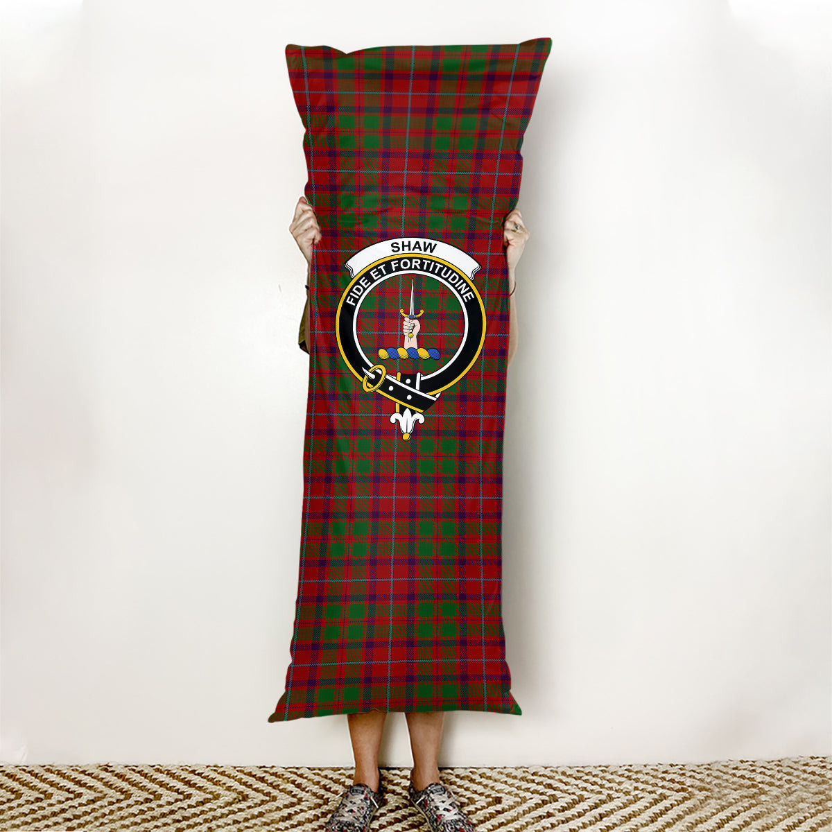 ScotsTee Shop Scottish Shaw of Tordarroch Red Dress Crest Tartan Body Pillow