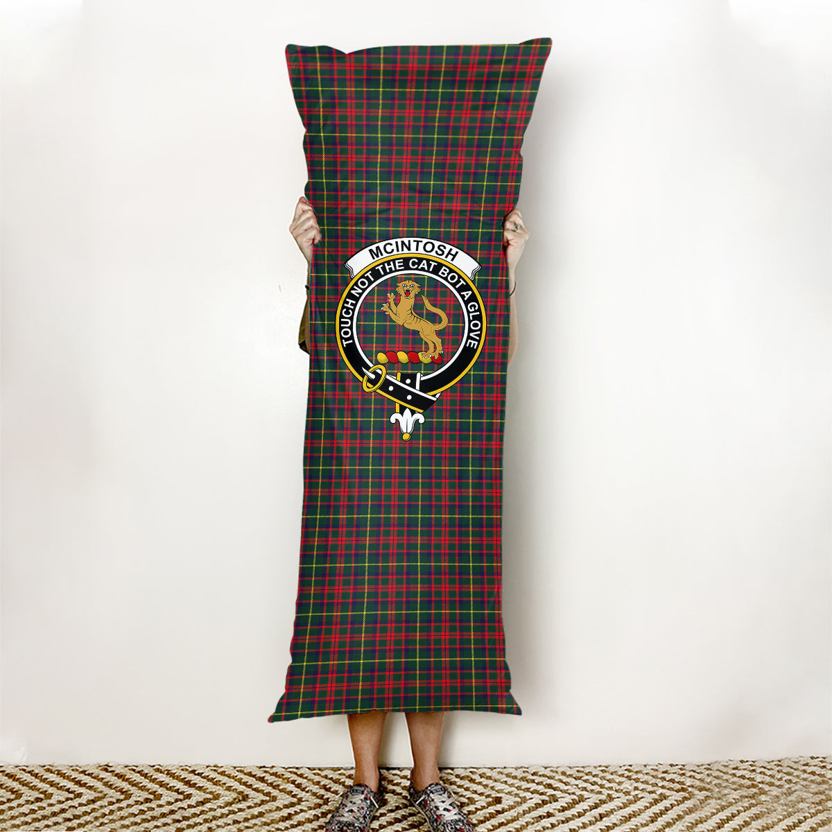 ScotsTee Shop Scottish McIntosh Hunting Modern Crest Tartan Body Pillow